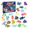 Countdown To Christmas Decoration 3D Printed Animal Advent Calendar, 24-Day Dinosaur Ocean Land Desktop Ornament for Figure Set, Decor, Collectible