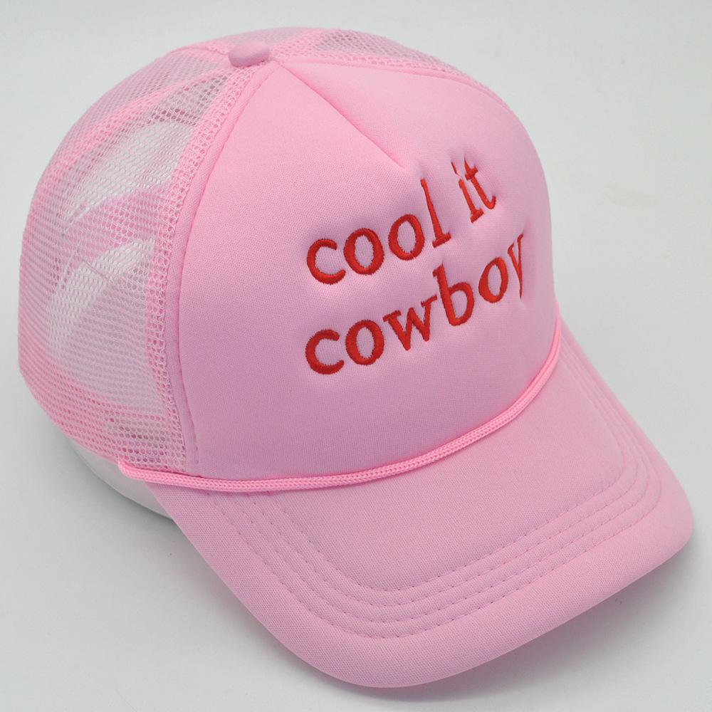 Cool It Cowboy Trucker Hat Baseball Cap Girly Pink Summer Woman Embroider ventilate Mesh Cap Unisex Sun-proof Accessories