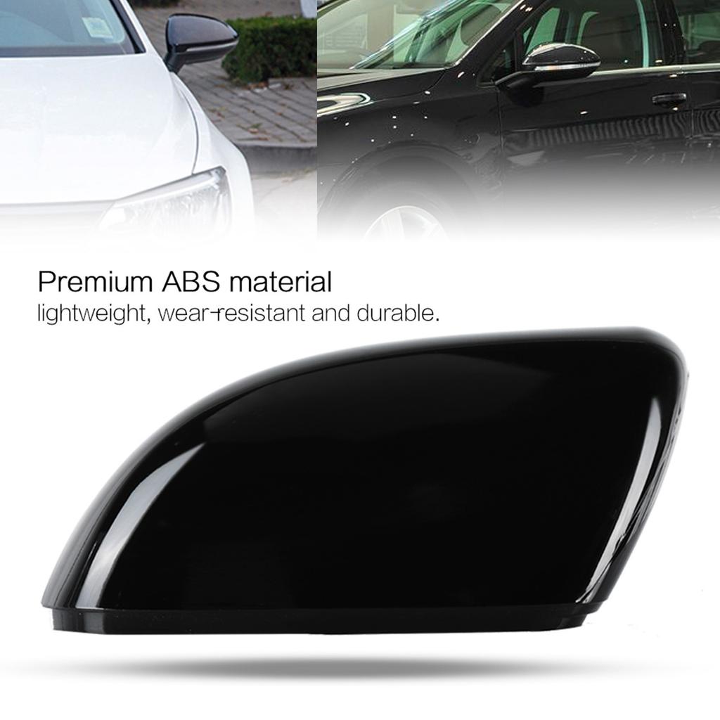 Black Car Left Rearview Mirror Housing Shell Cover Gloss Black Decor Cap