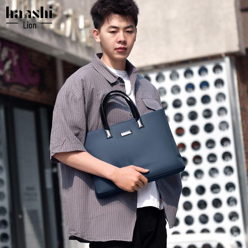 Men's & Women's Waterproof Oxford Cloth Briefcase: Casual Handheld Bag for Documents or Laptop, Ideal for Commuting or Conferences.