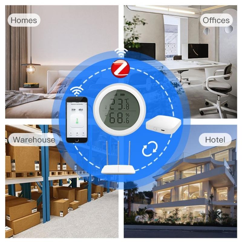 Double Function Temperature Humidity Detector With Clear Display For Household Plant Care And Workspaces Optimization
