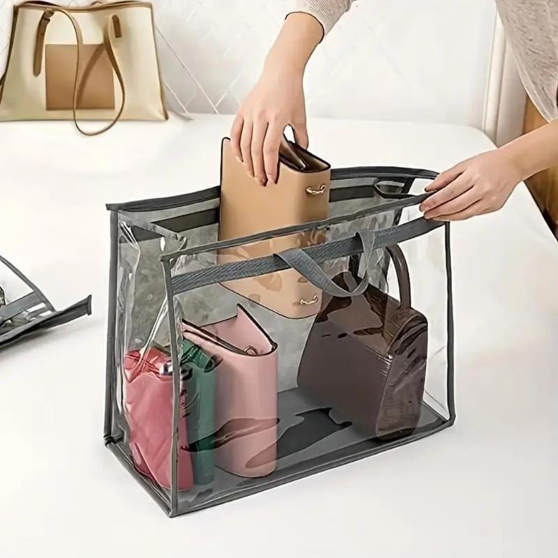 Clear PVC Handbag Storage Organizers With Hanging Hook For Dustproof Protections And Space Saving Closet Organization