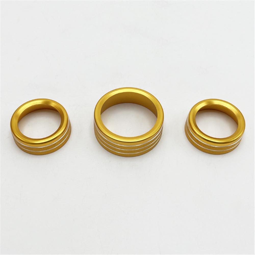 3pcs Air Conditioning Audio Switch Decor Ring Red Fit For Dodge Durango 300/300s