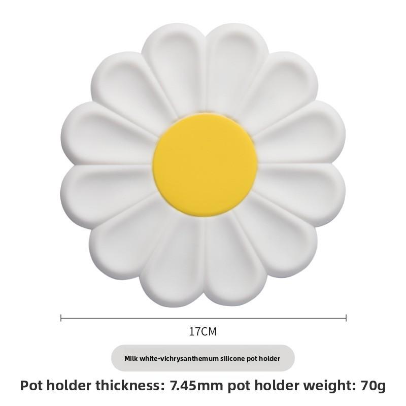 

Силиконовый набор подставок под горячее в виде цветов, термостойкий, нескользящий, кухонные подставки под кастрюли для обеденного стола 17cm белый