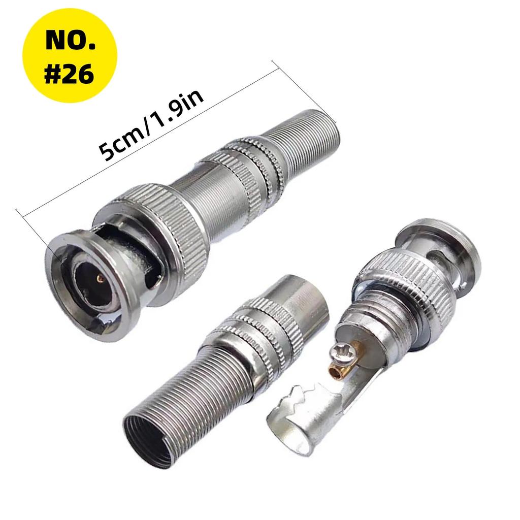 4 Pcs BNC Adapter Connector Coax Solderless RCA Q9 HD Video Plug for CCTV Camera Monitoring Radio Antenna and Video Application