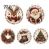 Transparent Acrylic Craft Decor Christmas DIY Faux Diamond Painting Hanging, Santa Wreath Pendant, Pearl Red Green Gifts Beads Kit for Wall