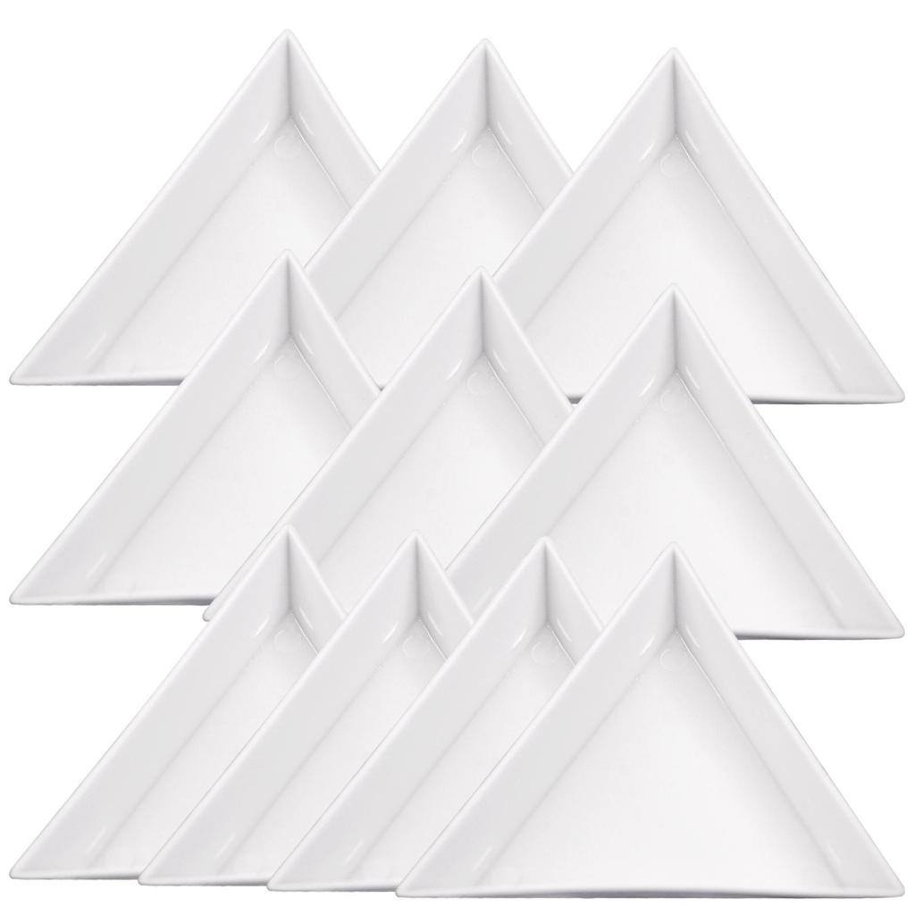 5/10/20Pcs Plastic Triangle Nail Tray Nail Art Rhinestone Glitter Box Plate Tray Holder Storage Container Manicure Tools