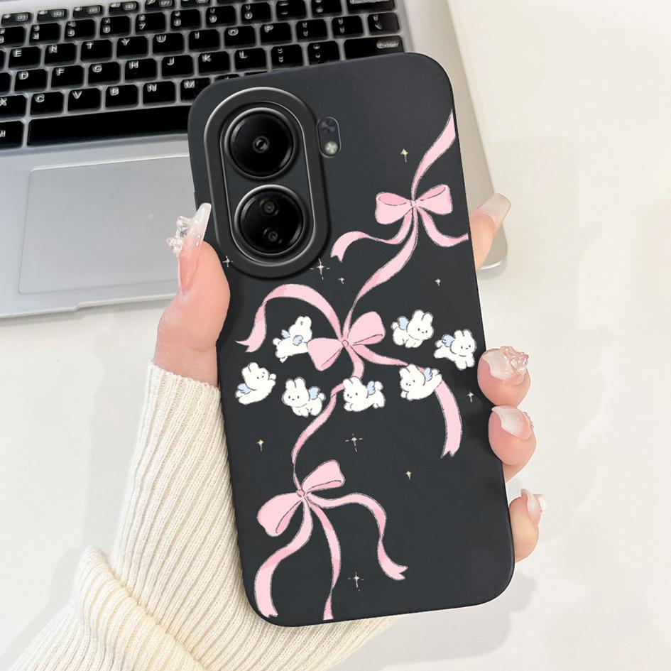 For Xiaomi Redmi 13C Case Cover Popular Flower Bowknot Soft TPU Silicone Shockproof Bumper For Xiaomi Poco C65 Redmi13C 4G Funda