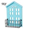 Charming Wall Shelves for Fairy Tale Style Wooden House Shape Shelf, Decorative Metal Storage Rack, Creative Sturdy And Wood Floating