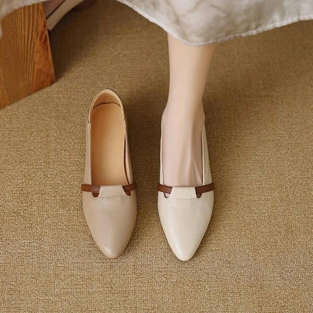 Women's Comfortable Flat Shoes Pointed Solid Color Formal Wear Casual Fashion Women's Shoes Breathable Autumn Shoes