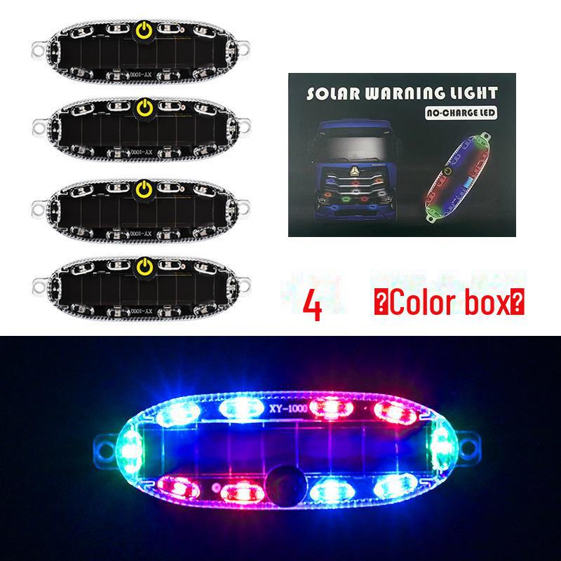 

Светодиодный красный и синий предупреждающий фонарь на солнечной батарее для мотоциклов, велосипедов и автомобилей — защита от столкновений, не требуется проводка