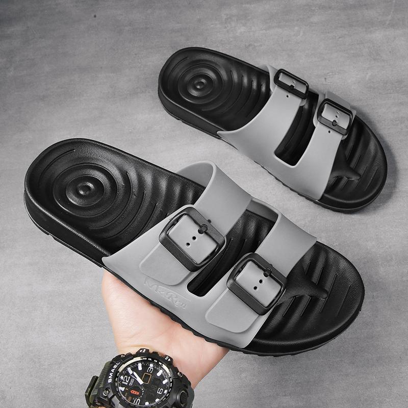 Fashion Women Lightweight Buckle Decor Fastener Large Size 45 46 Sport Sandals Sporty Black Fabric Sandals Summer Men Shoes