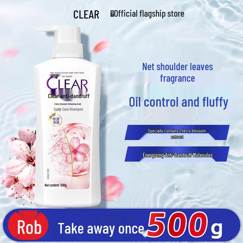 Clear Women's Anti-Dandruff Shampoo with Cherry Blossom & Niacinamide, 500g