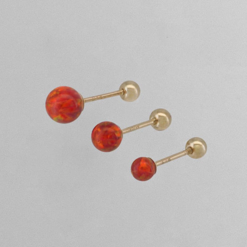 Youngglow 14k Opal Red Ball Piercing 3,4,5mm