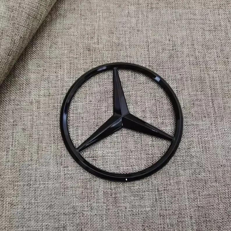 

C200 E200 Новый Для Mercedes Benz 90 мм ABS Хром Черный Логотип Эмблема Mercedes Задний Значок Звезда Для Mercedes Benz W203 W206 W212 X253