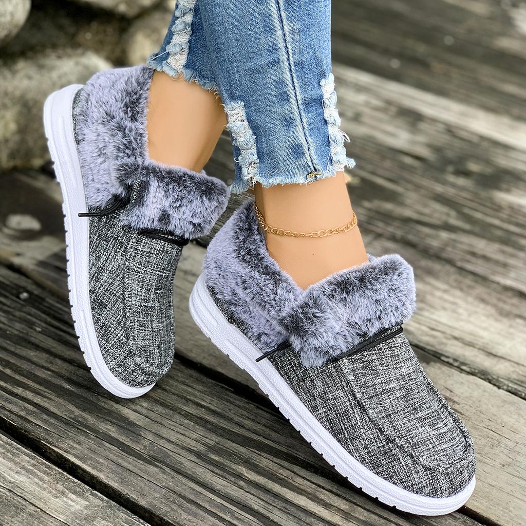 Women Ankle Boots Winter Thick Bottom Warm Cotton Boots Women Large Size Lined Thickened Snow Boots Casual Round Toe Shoes Women