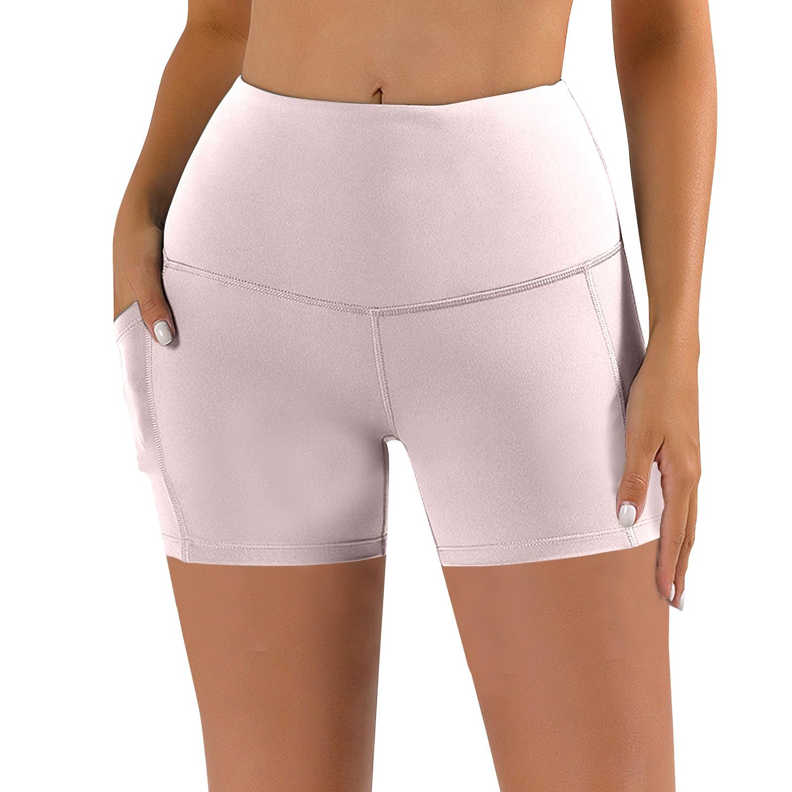 Women s Thin High Waisted Abdominal Tightening Double Yoga Pants M розовый