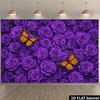 2D Realistic Purple Rose Butterfly Wedding Bridal Shower Photography Backdrop