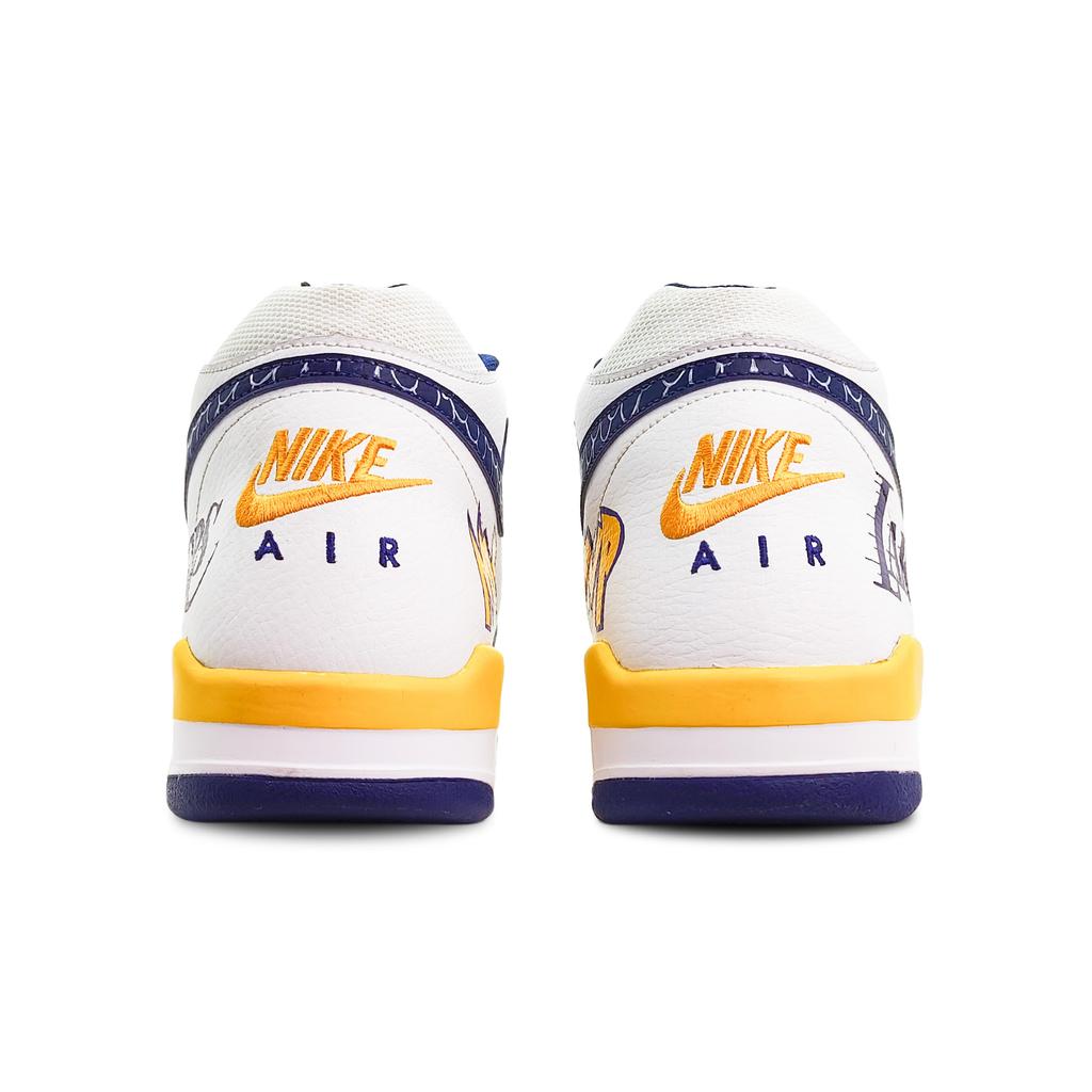Nike Flight Legacy Cushioning Anti-Slip And Wear-Resistant Mid-Top Vintage Basketball Shoes Men's White Blue Yellow BQ4212-102(Team188-)