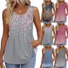 Square Collar Tank Top Women Print Tank Tee Casual Loose Fit Sleeveless Shirt