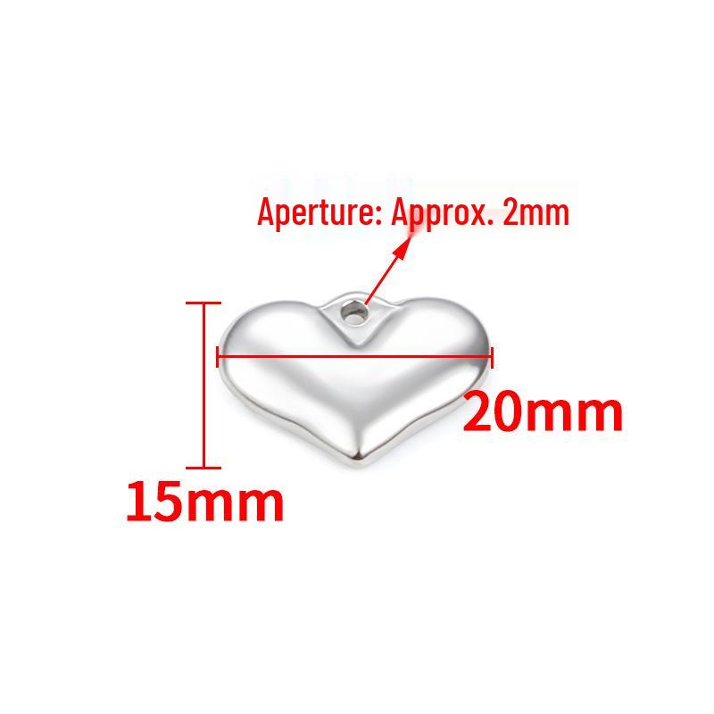 Polished Stainless Steel Heart Charms for DIY Necklaces and Bracelets