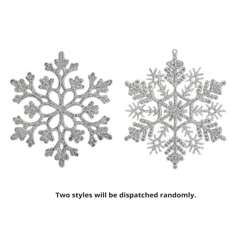 Premium-Snowflake Ornament Set 36Pcs- Plastic Christmas For Tree Decorations, Glitter Snowflakes For Holiday For Tree Flake