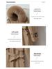 Women's Korean Style 3-in-1 Reversible Long Cotton Parka with Removable Liner and Slimming Waist