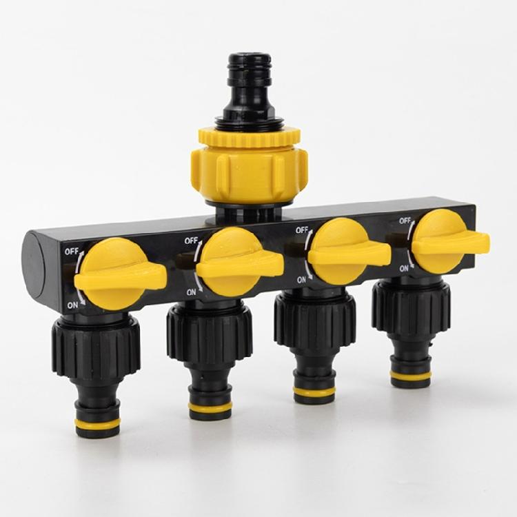 Versatiles Plastic Water Dispenser 4 Way Division With Ball Valves Suitable for Multiple Outdoor Applications
