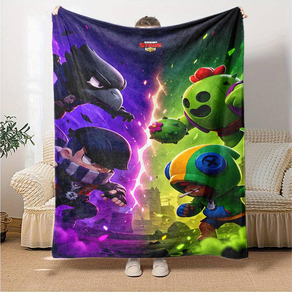 Brawl Stars Blanket Durable Comfort Great for Office Picnics Office Chair for All Seasons Playful Design Ideal Gift For Birthday Valentine'S Day