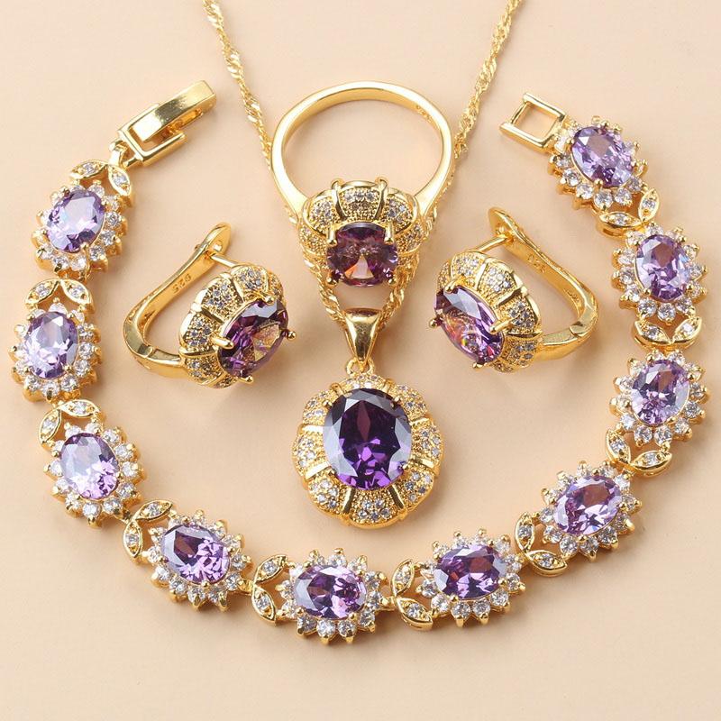 Dubai Luxurious  Gold Plated Zircon Jewelry Sets With  Mark Clip Earrings And Necklace Bridal Costume For Women Gift Box