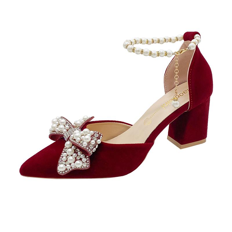 Móda Ležérní Podpatky Mašle Boty Mělký Výstřih 2025 Sandály Dámské Špičaté Lodičky Klasický Styl Pohodlné Svatba Nejnovější Béžová Africká Špička