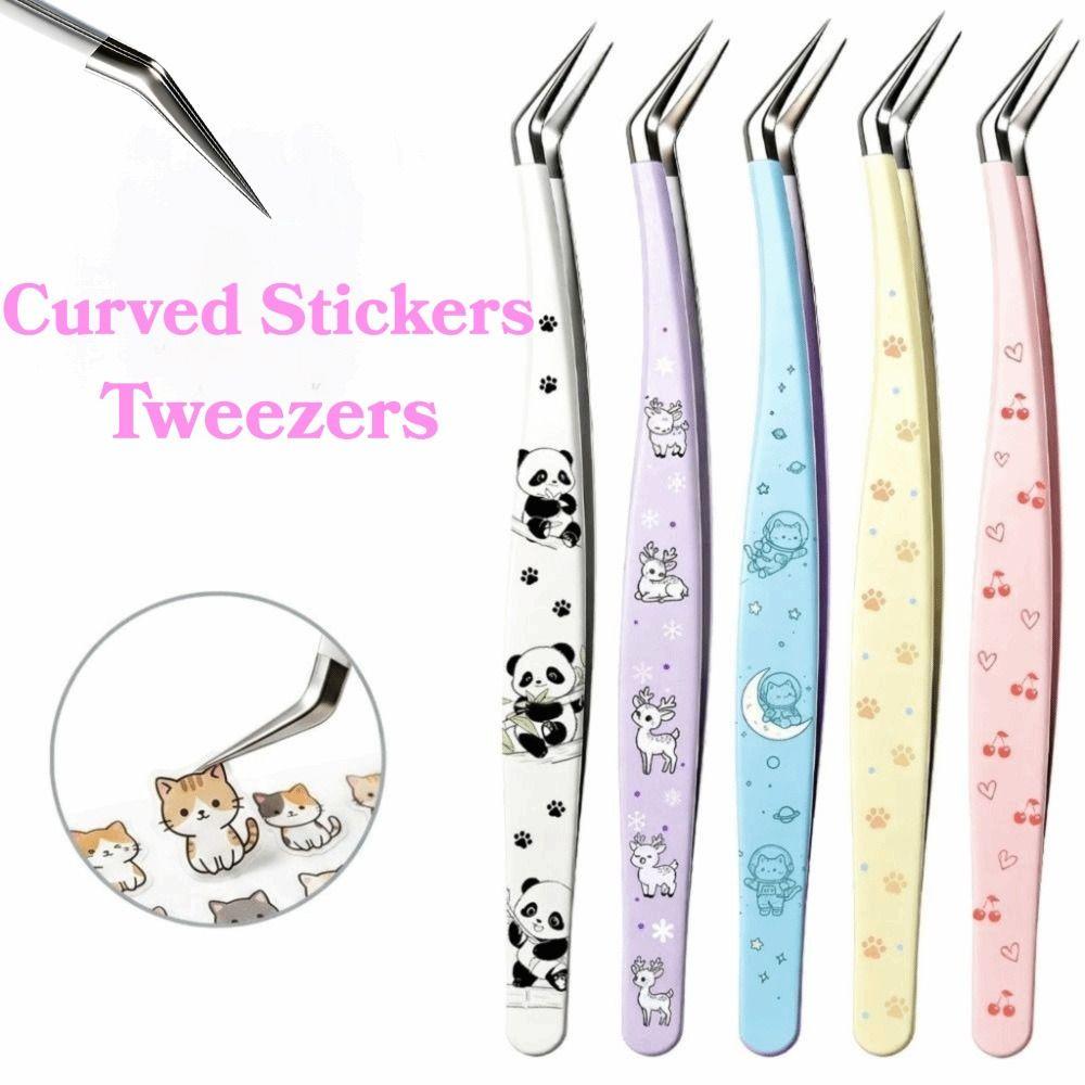 Stainless Steel Eyelash Extension Tweezers Hand Account Craft Tweezers  Miniature Scene Stickers