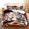 3D Anime Fairy Tail Bedding Set Bed Three-piece Set Duvet Cover Single Double Bed Queen Size Duvet Cover Set Adult Kid's Bedroom Tool