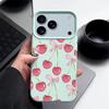 Custodia con Motivo di Frutti di Ciliegia Cristallini e Fiocchi per iPhone 17 Pro Max Copertura Morbida in Silicone con Texture in Pelle per iPhone 16 15 14 13 Pro 12 11 16E Air