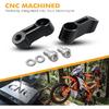 NICECNC Black Universal 2PCS Threaded 10mm Stem Mirror Mount Risers Extenders Adapters(Right-Hand!) Compatible with Motorcycle,Dual