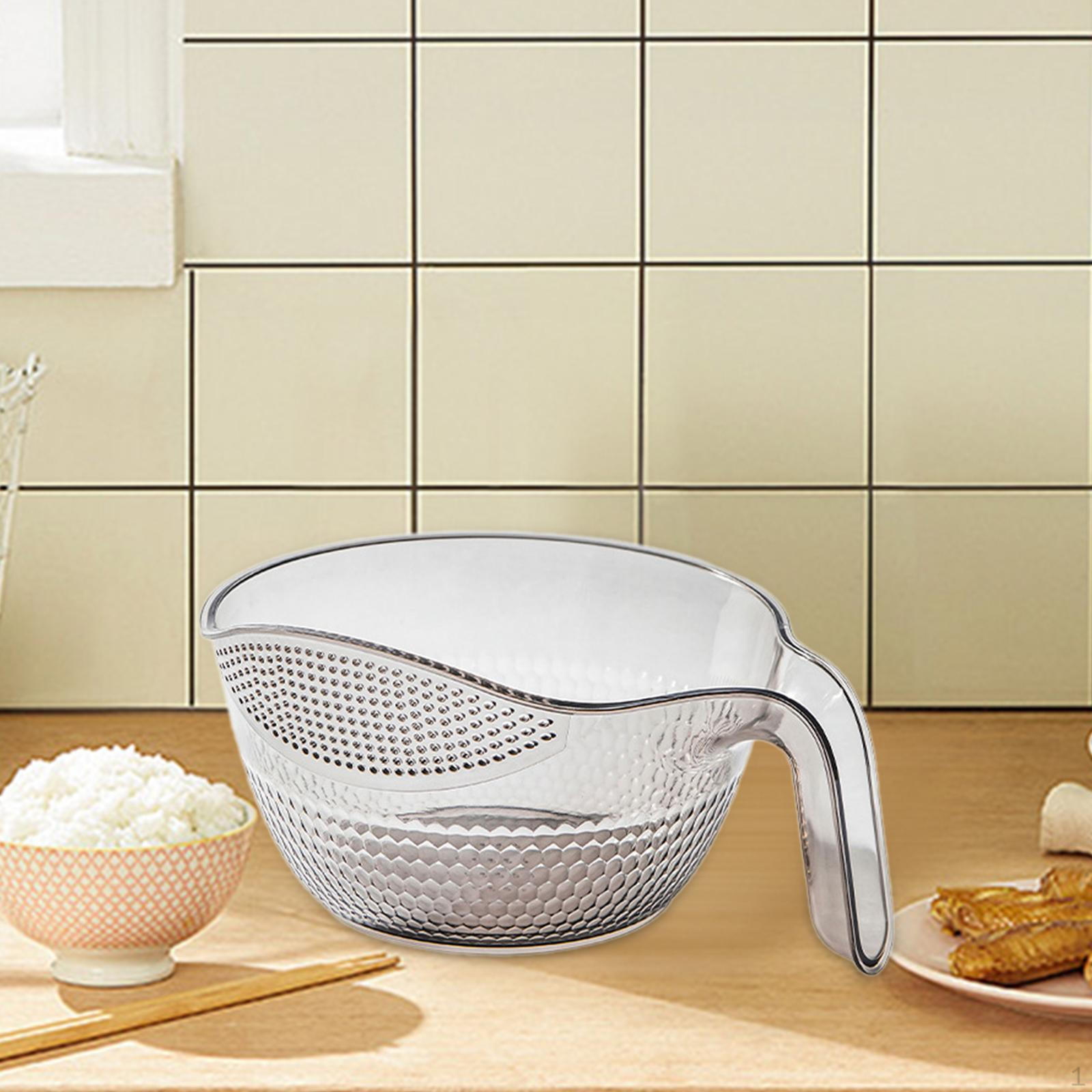 

Дуршлаг для мытья риса, корзина, универсальные чистящие средства, шайба, сито с ручкой серый