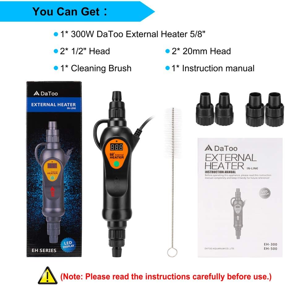 Aquarium External Heater in-Line Fish Tank External Heater 300W for Canister Filter