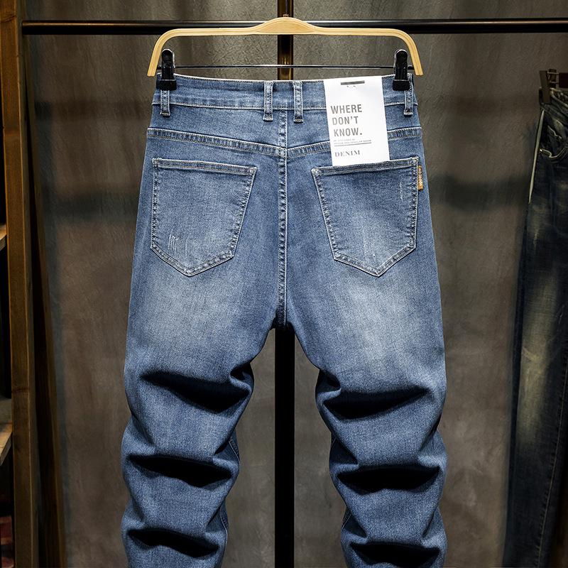 2023 Spring/Summer Men's High Elastic Slim Fit Harem Jeans - Trendy Plus Size.