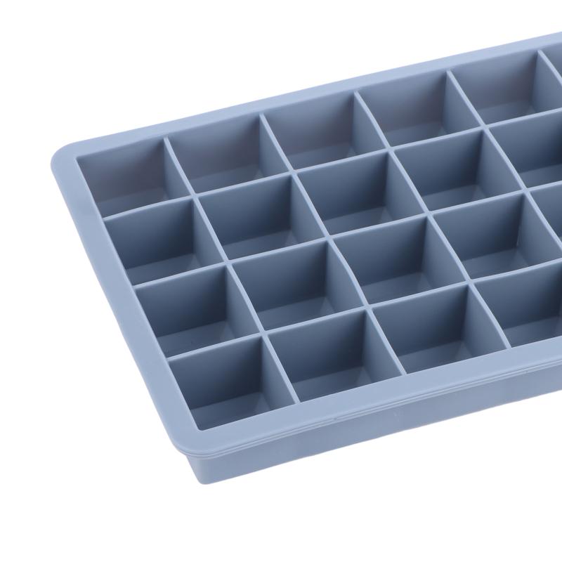 1Pc 24-Hole Silicone Ice Tray Square Box Auxiliary Food Puree Cheese Jelly Mold With Lid Bar Kitchen Cocktail Tools Ice Mold