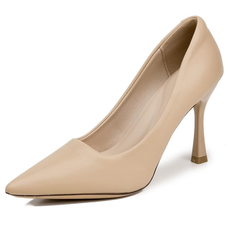 Comfortable French Nude High Heels, Elegant Stiletto Heels, New Autumn/winter Style, Soft Sole
