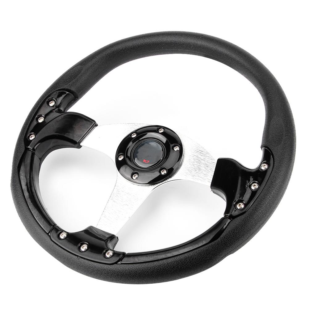 13.4in PU Car Racing Steering Wheel Sports Drifting Wheel Universal Modified Parts Black 34cm 13.4in