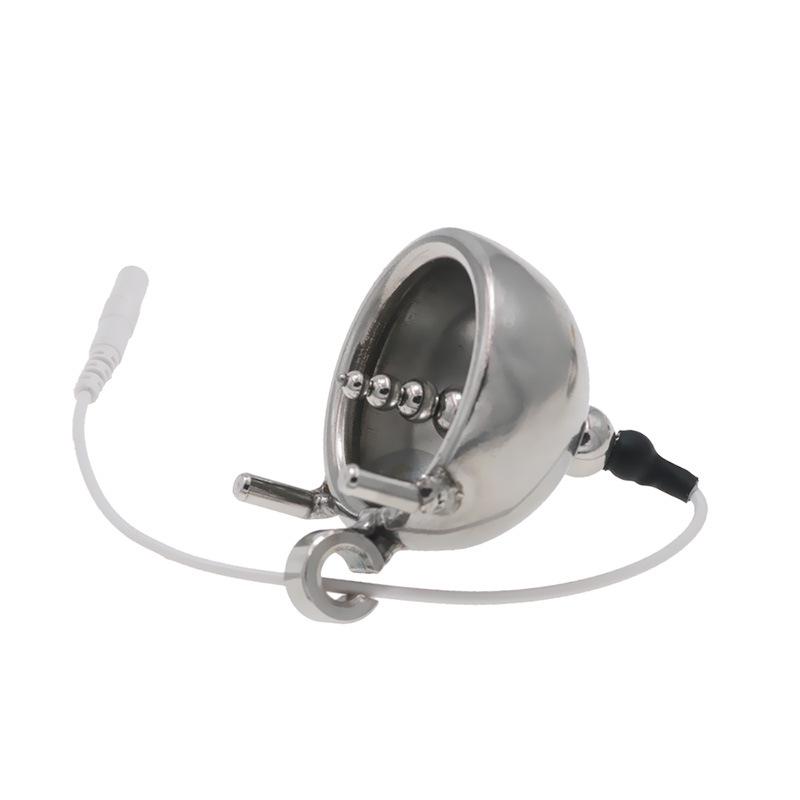 Chaqiu Stainless Steel Monopolar Chastity Cage with Electric Shock Function