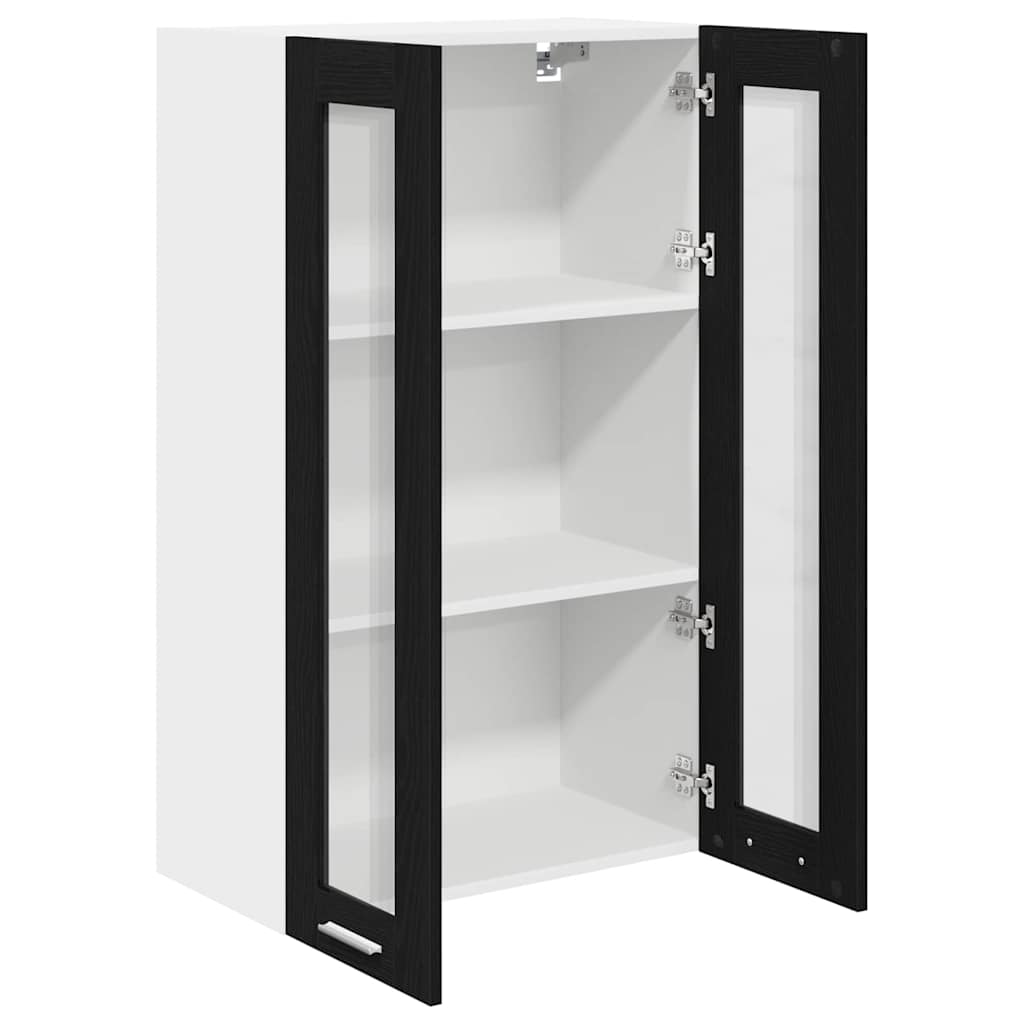 Hanging Cabinet with Door Riga Black Oak Effect 60 X 31 X 100 Cm
