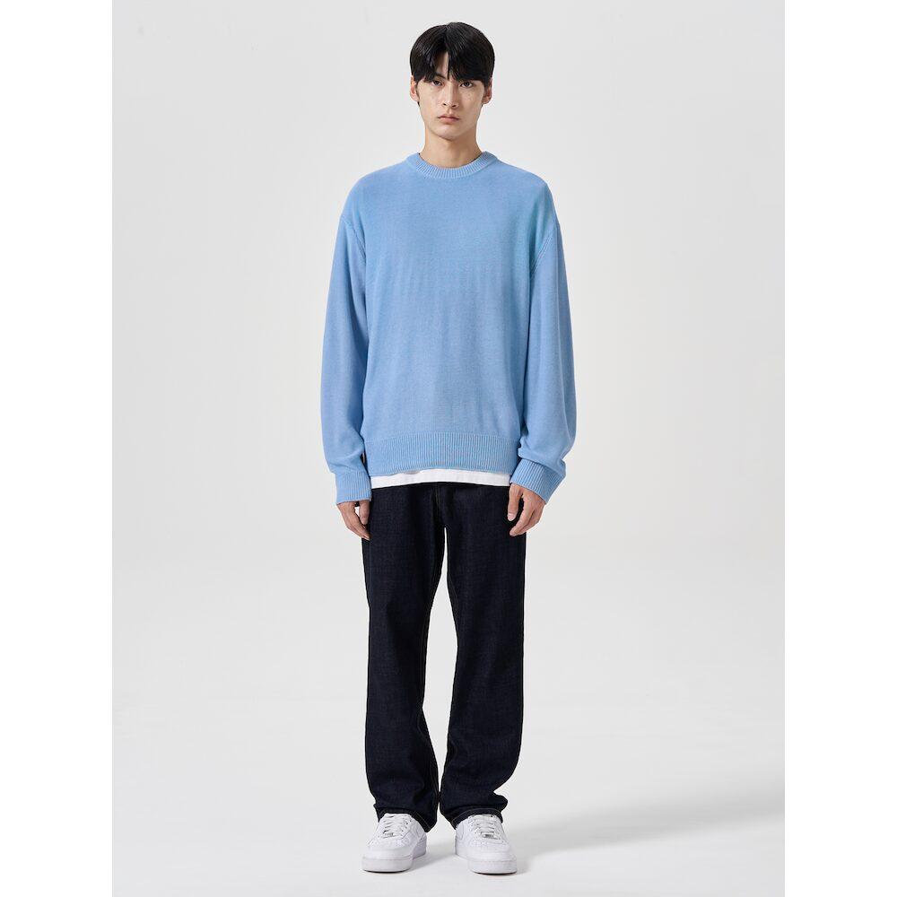 8SECONDS Turck Detail Round Knit Sky Blue