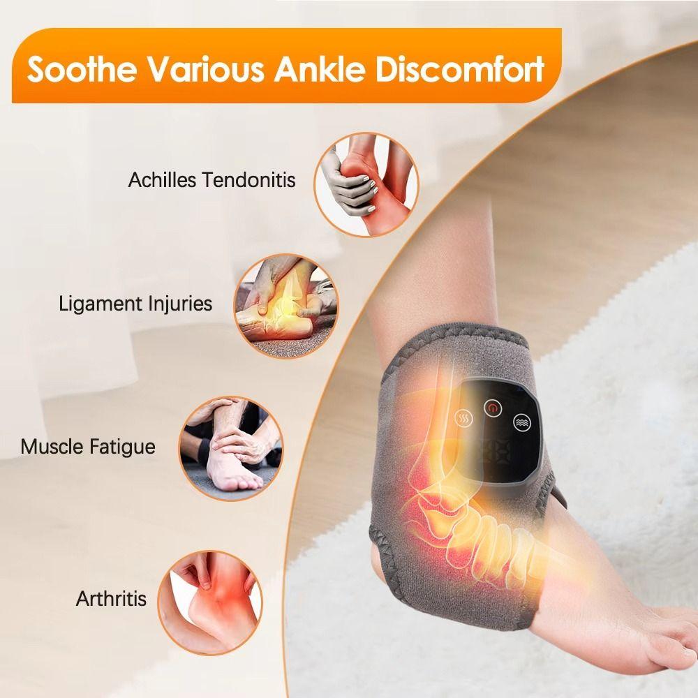 3 Vibration Modes Foot Massager 4 Heat Levels Heating Ankle Massage Belt Ankle Massager