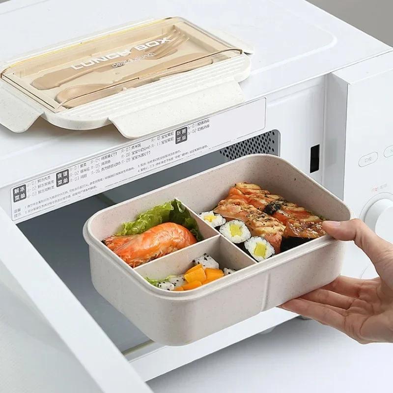 Japanese Style Bento Box Portable Lunch Box for Office Workers with Tableware and Soup Cup Student Large Capacity Food Container