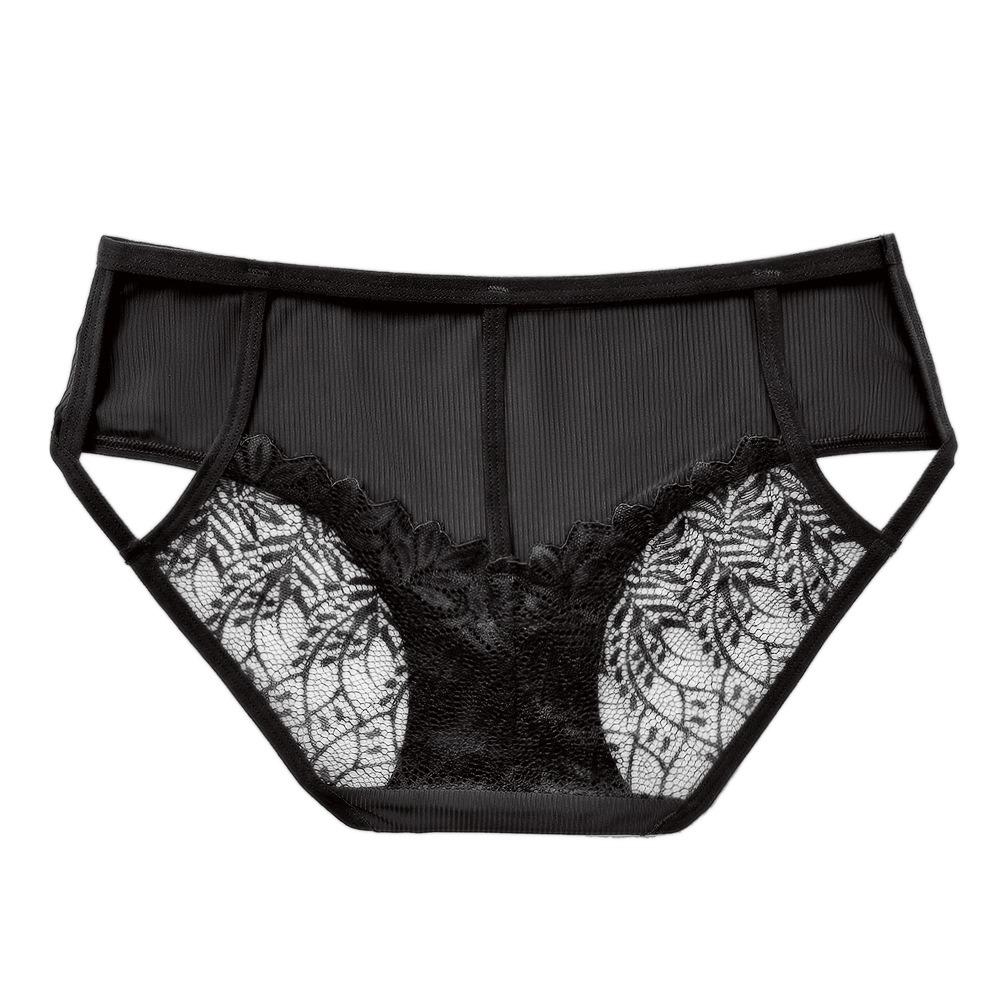 Super Hollow Beautiful Buttocks Lace Panties Women's Japanese Perspective Multi-strap Ice Silk Seamless Silk Smooth Breathable Briefs 3045