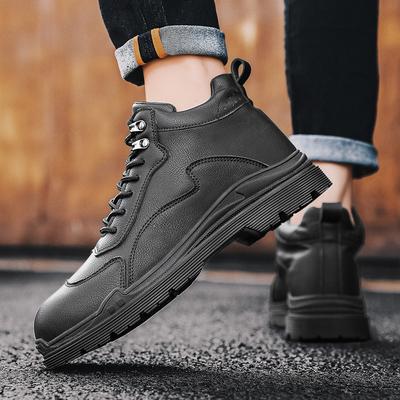 Übergröße Martin Boots Herren dicksohlige Herbst Casual erhöhende Workboots High-Top Wanderschuhe Rhabarberstiefel Winter