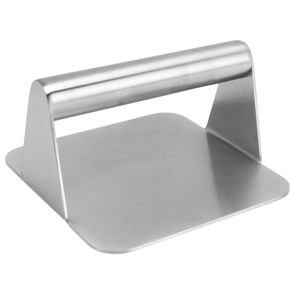 Burger Press Meat Patty Press Maker Stainless Steel Wooden Handle Square for Cooking Grill