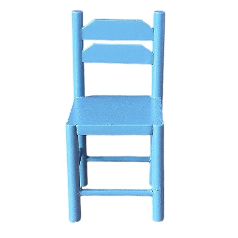 Handcrafts Wood Doll House Dining Chair Model Figure for 1/12 Scale Doll House Kitchen Scene Display Setting Furniture